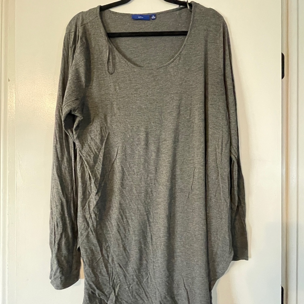 Apt. 9 Gray Long Sleeve Women's Top